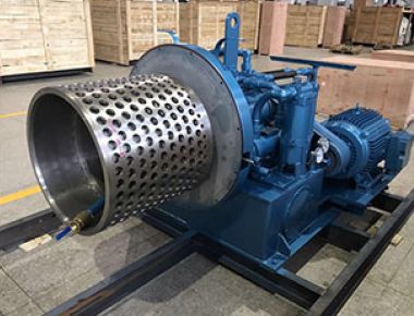 Sistema de centrifugación de separación y deshidratación continua de cristales con empuje de sal